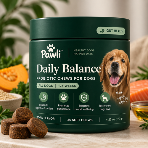 Pawli Daily Balance – boks med 30 myke tyggebiter for hund